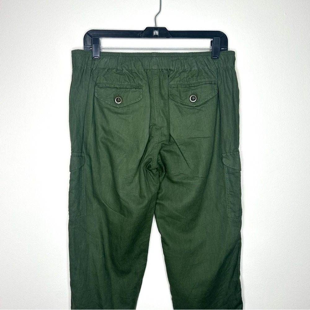 J. Crew Linen Blend Green Cargo Pants for Women Size 2 - Picture 7 of 9